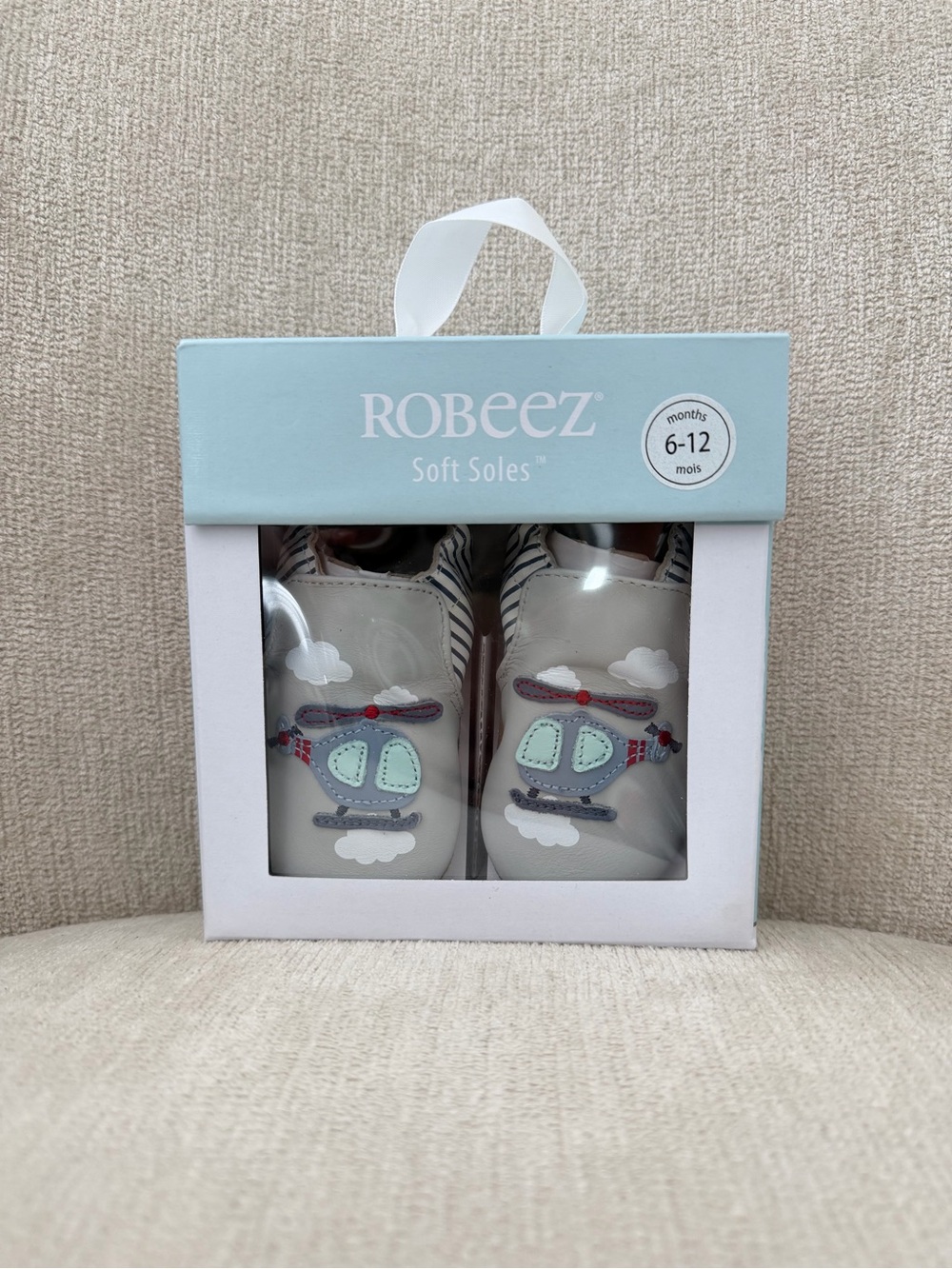 Robeez helicopter Baby Soft Soles Shoes with Airplane Applique